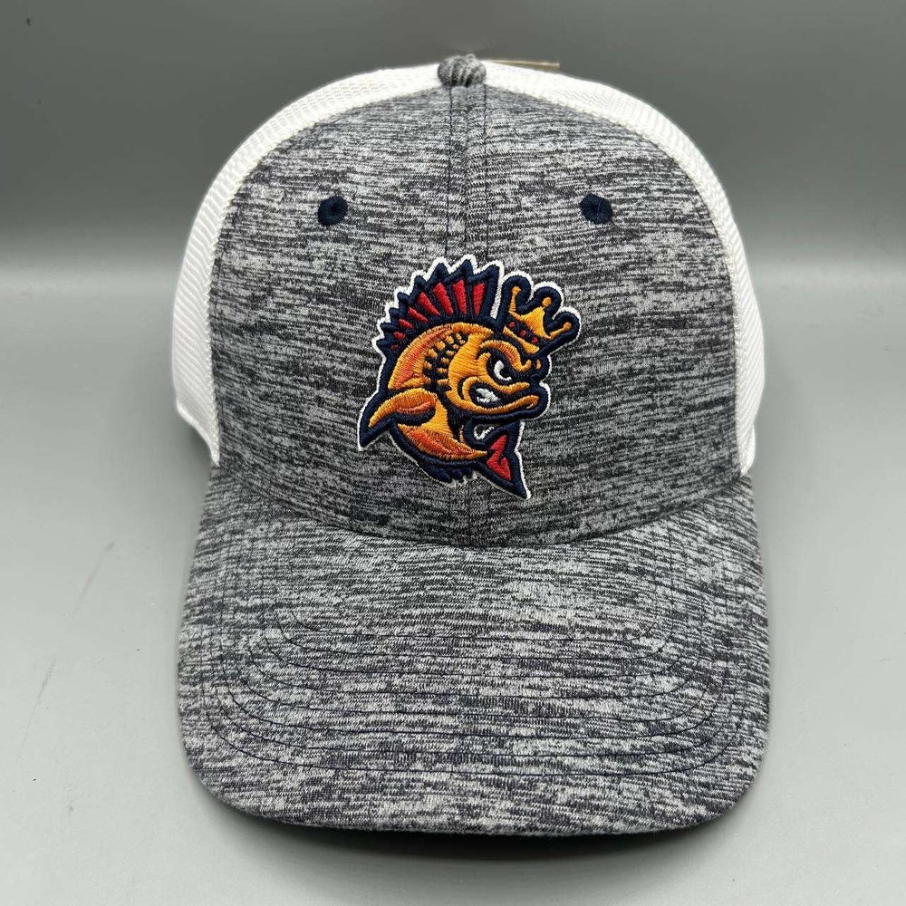 Kenosha Kingfish Trucker Hat Men Gray White The Game Snap Back Cap New